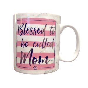 Mom Gift Mug Pink/Cream Marble Over Sized 16 oz